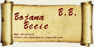 Bojana Becić vizit kartica
